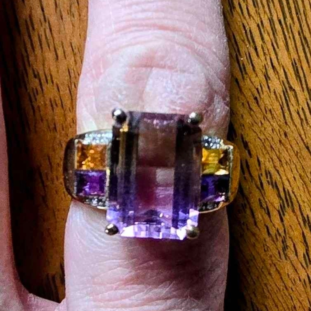 Amethyst and Citrine Gold Ring